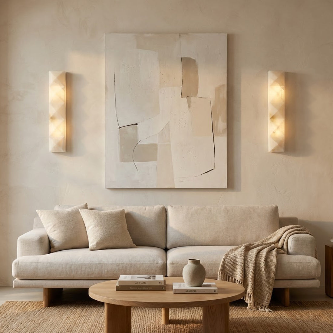 Faceted Alabaster Wall Sconce