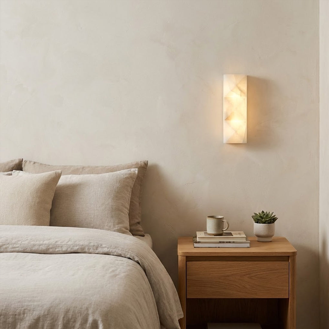 Faceted Alabaster Wall Sconce