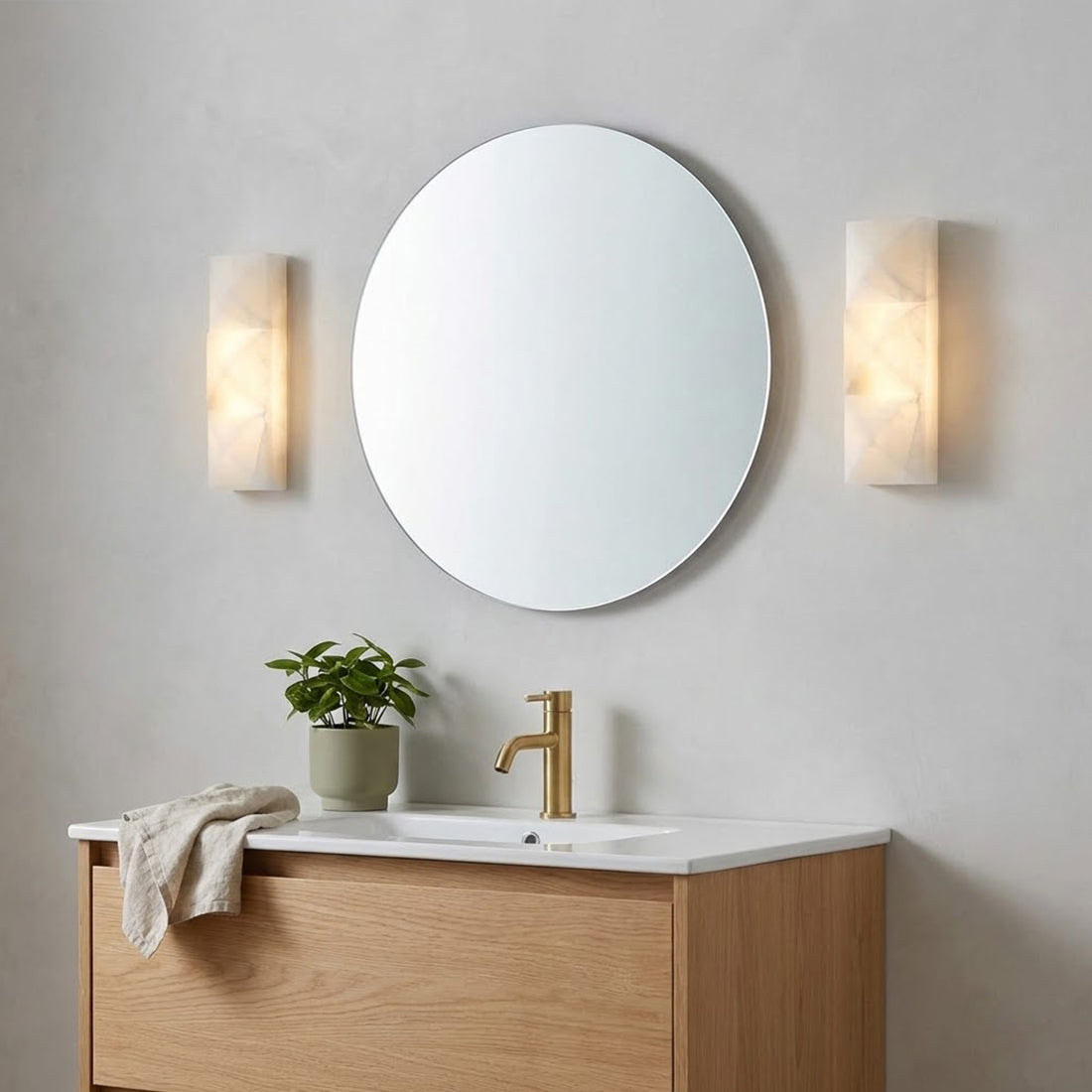 Faceted Alabaster Wall Sconce