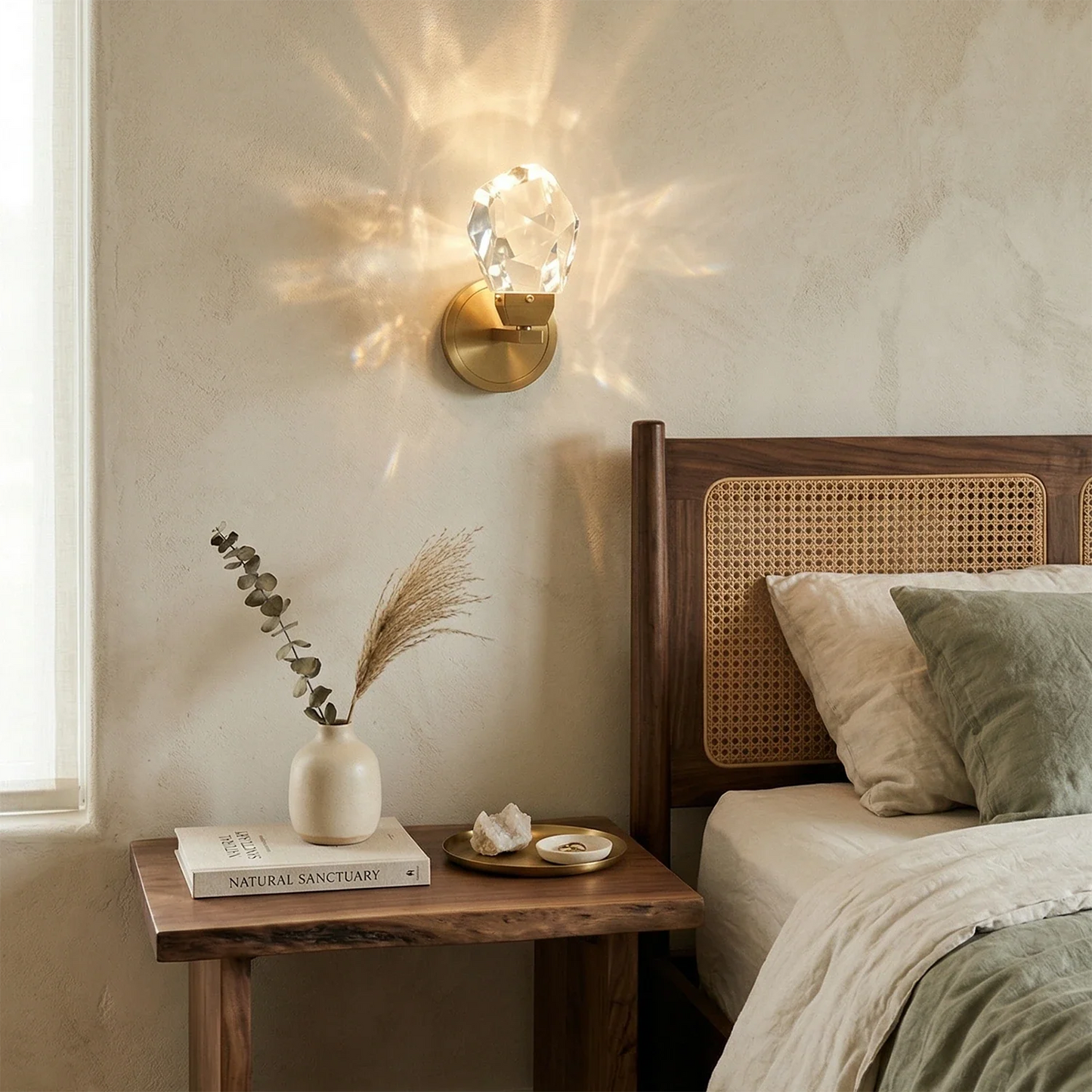 Faceted Crystal Masonry Wall Sconce