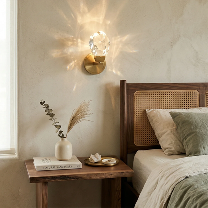 Faceted Crystal Masonry Wall Sconce