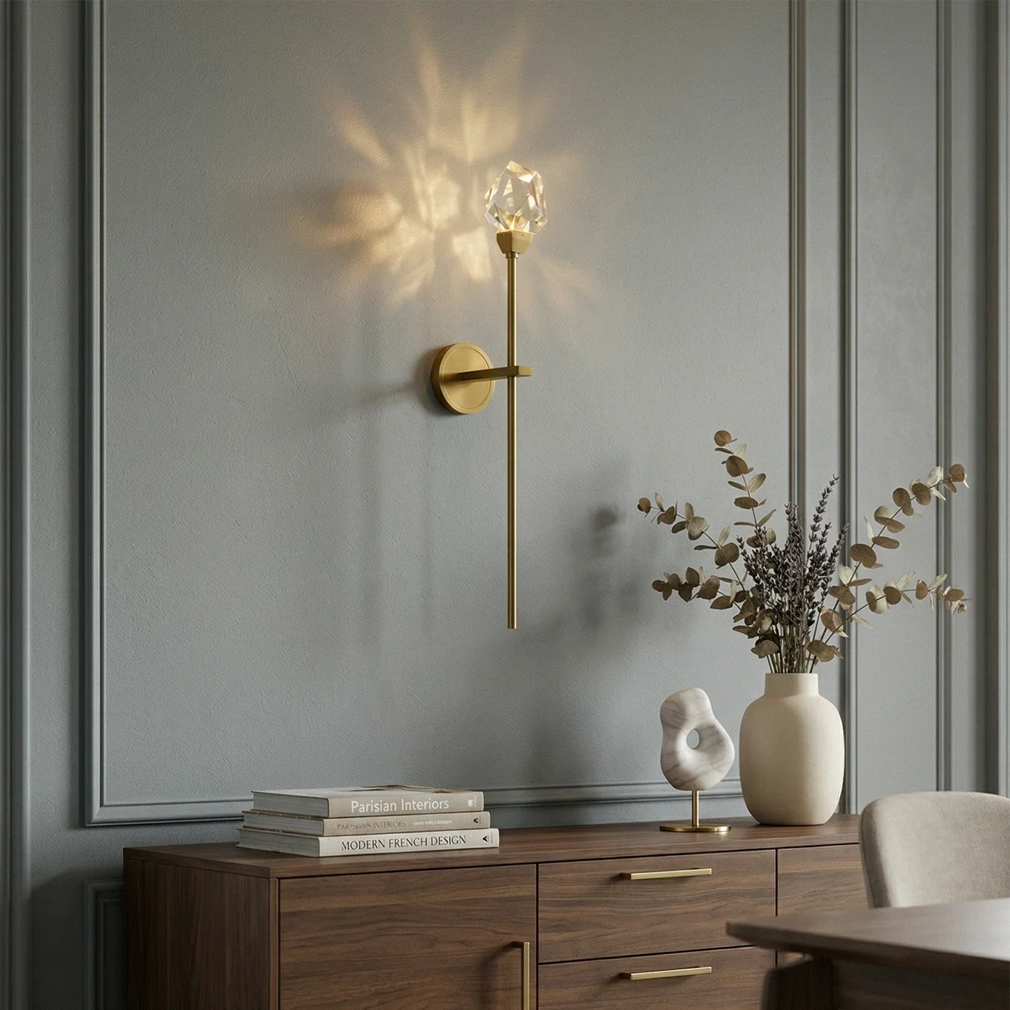 Faceted Crystal Masonry Wall Sconce