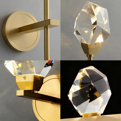 Faceted Crystal Masonry Wall Sconce