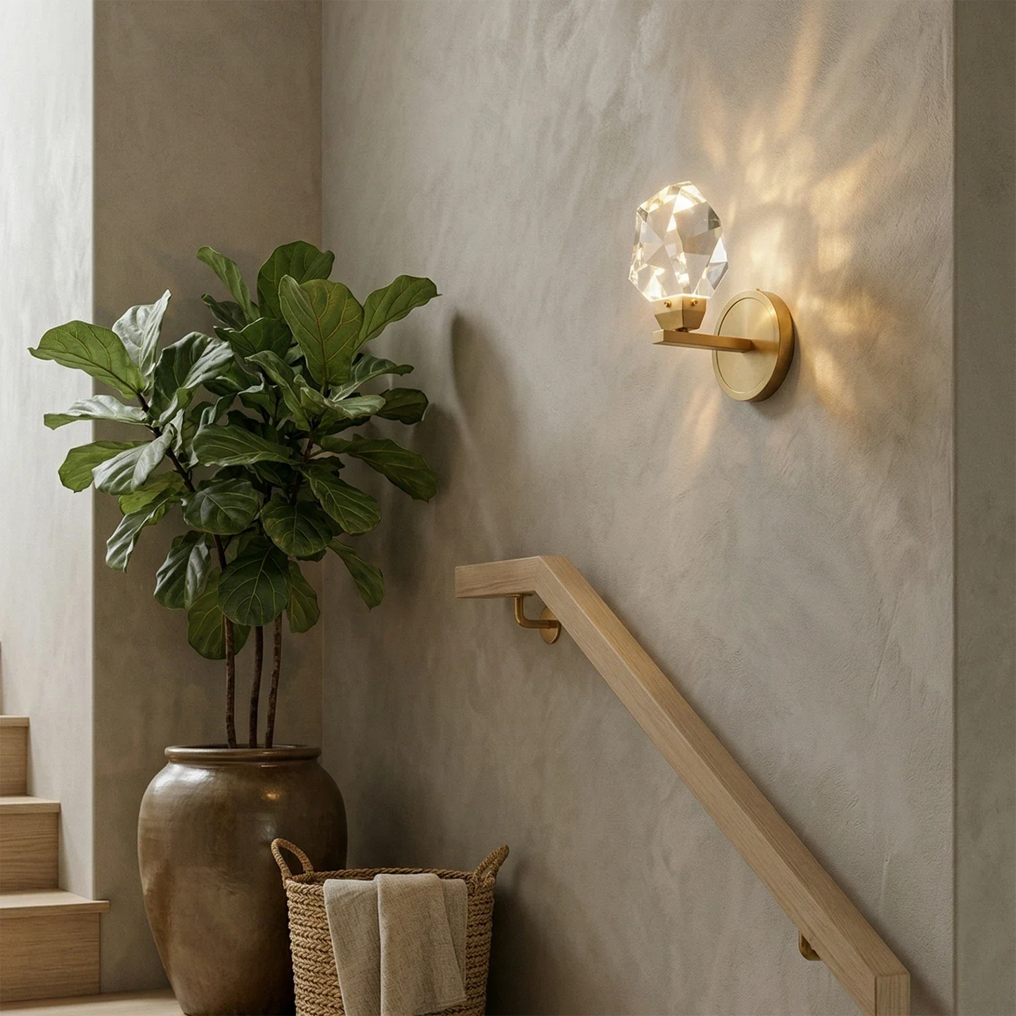 Faceted Crystal Masonry Wall Sconce