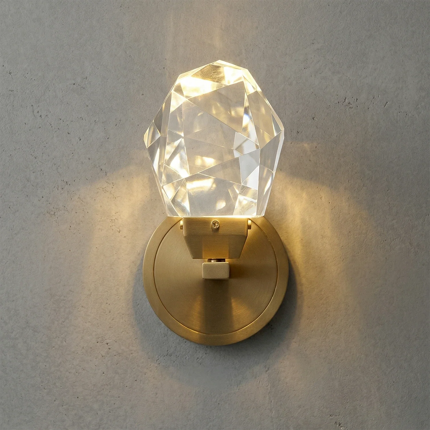 Faceted Crystal Masonry Wall Sconce