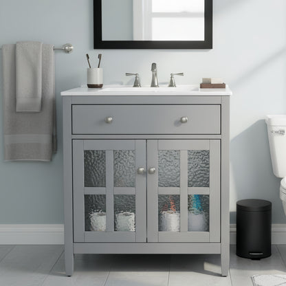 30" Bathroom Vanity with Ceramic Sink
