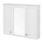 Wall Mounted Mirror Cabinet With 5 Adjustable Shelves, Rectangular Storage For Bathroom - White