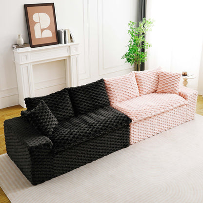 Multifunctional Sofa Pink Black, Fits 4 People