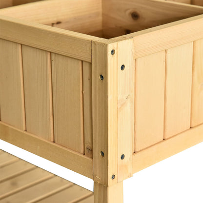 Outsunny 43x18x30in Raised Garden Bed with 8 Pockets and Shelf
