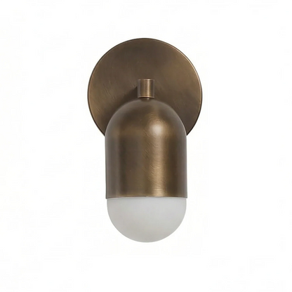 Fixed Down Brass Capsule Wall Sconce