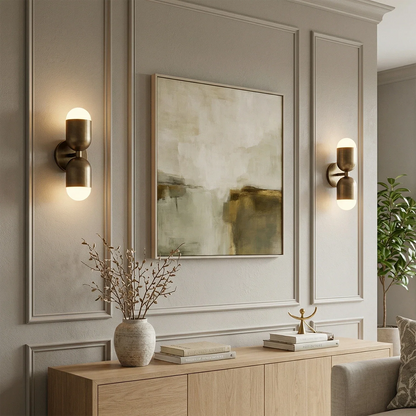 Fixed Down Brass Capsule Wall Sconce