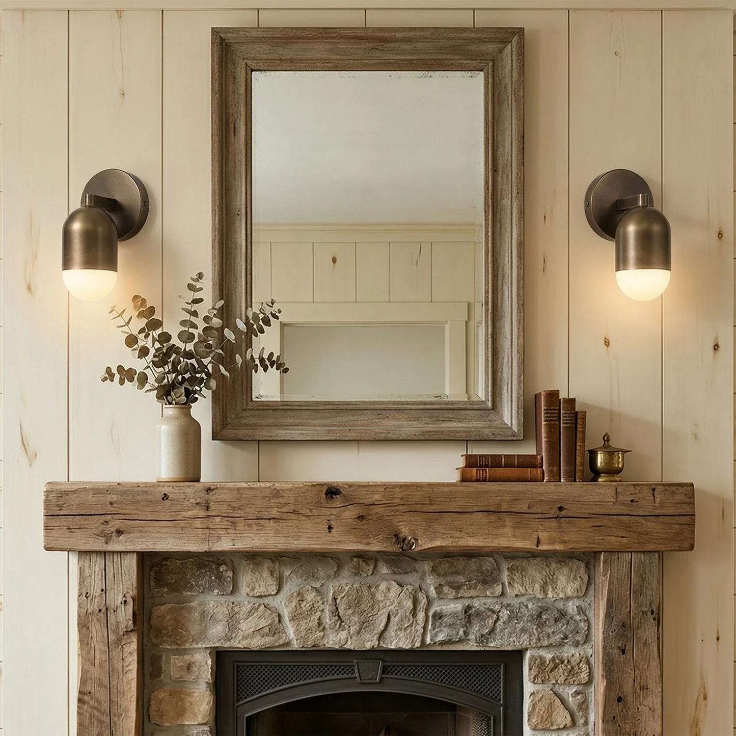 Fixed Down Brass Capsule Wall Sconce