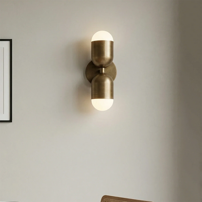 Fixed Down Brass Capsule Wall Sconce