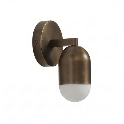 Fixed Down Brass Capsule Wall Sconce