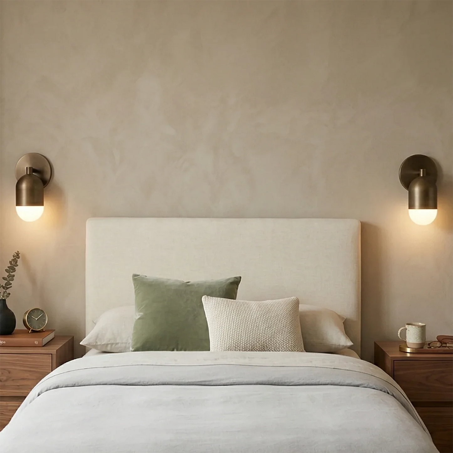 Fixed Down Brass Capsule Wall Sconce