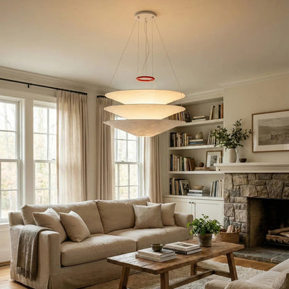 Floating Three Tiered Disc Pendant Light