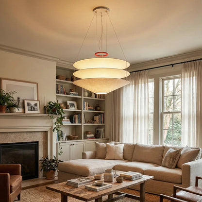 Floating Three Tiered Disc Pendant Light