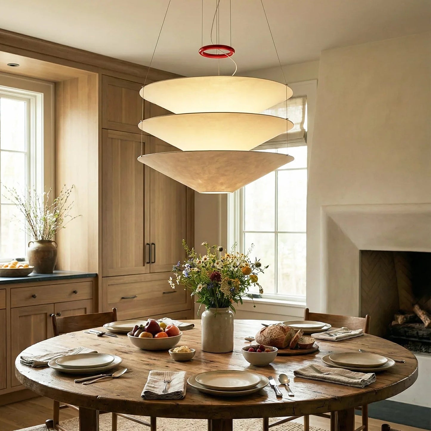 Floating Three Tiered Disc Pendant Light