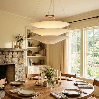 Floating Three Tiered Disc Pendant Light