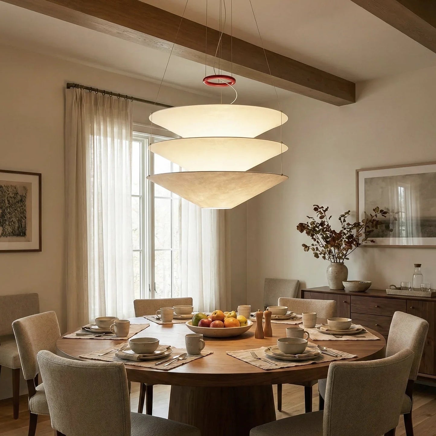 Floating Three Tiered Disc Pendant Light