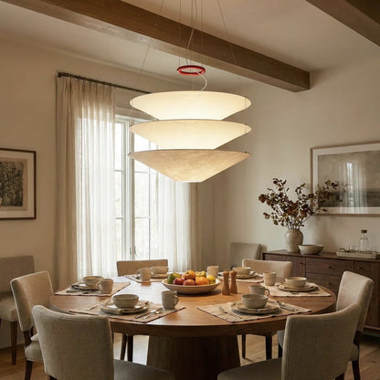 Floating Three Tiered Disc Pendant Light