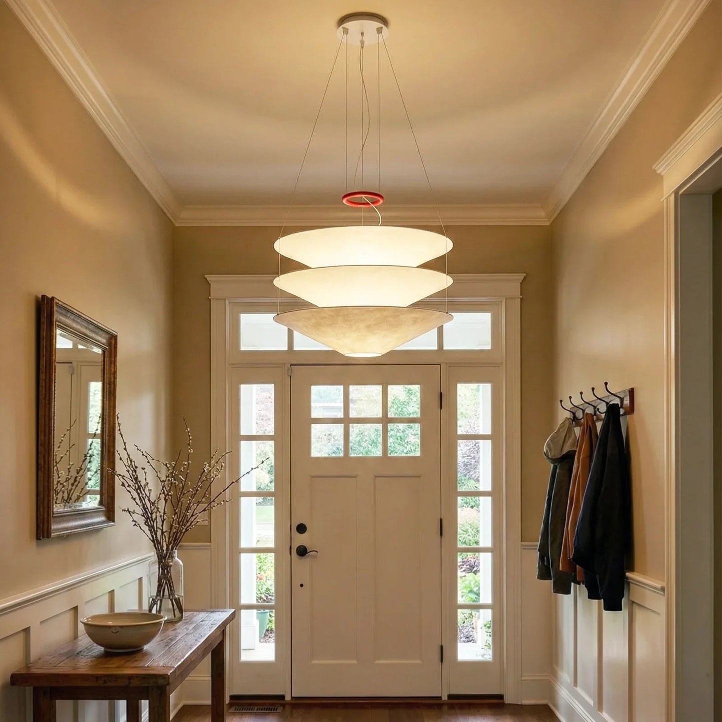 Floating Three Tiered Disc Pendant Light