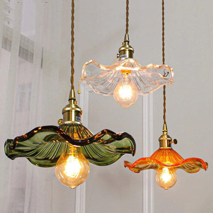 Floral Glass Pendant Light
