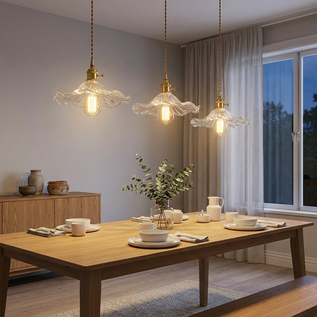 Floral Glass Pendant Light