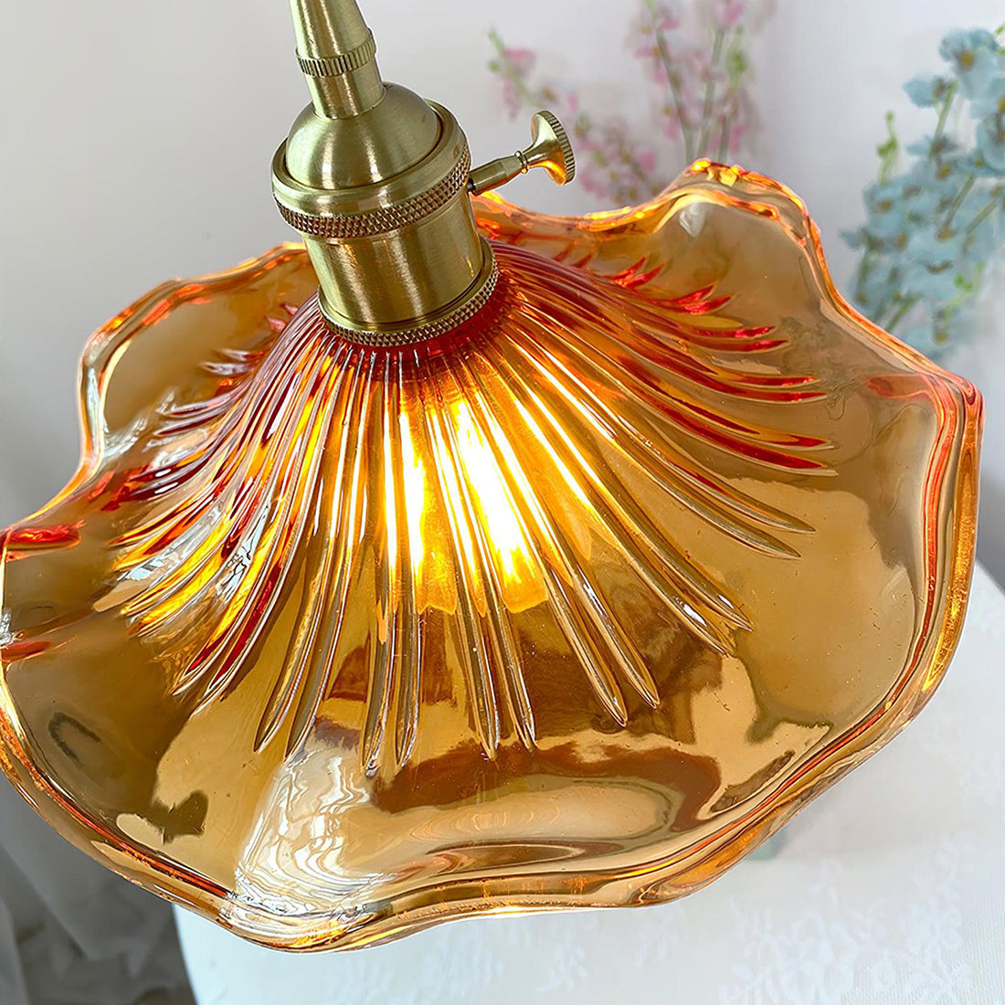 Floral Glass Pendant Light