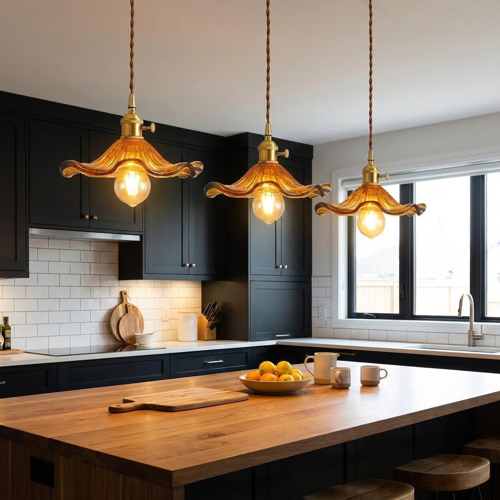 Floral Glass Pendant Light