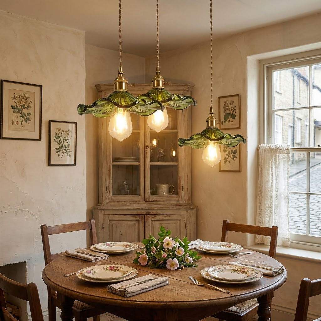 Floral Glass Pendant Light