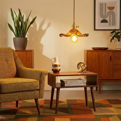 Floral Glass Pendant Light