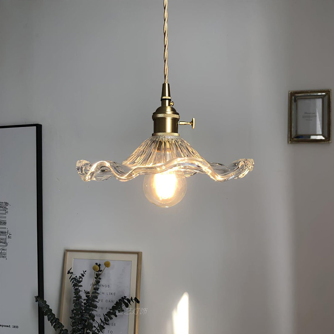 Floral Glass Pendant Light