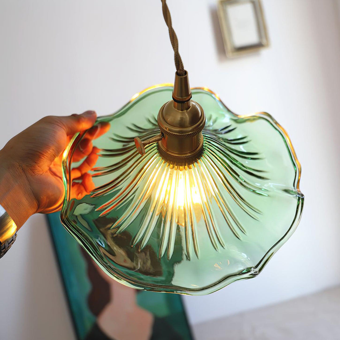 Floral Glass Pendant Light