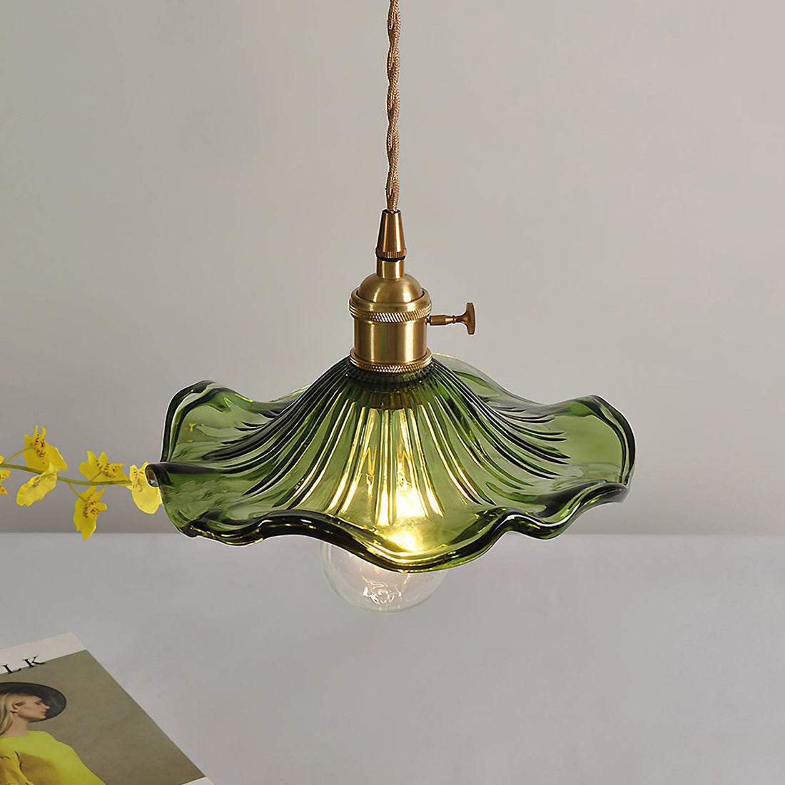 Floral Glass Pendant Light