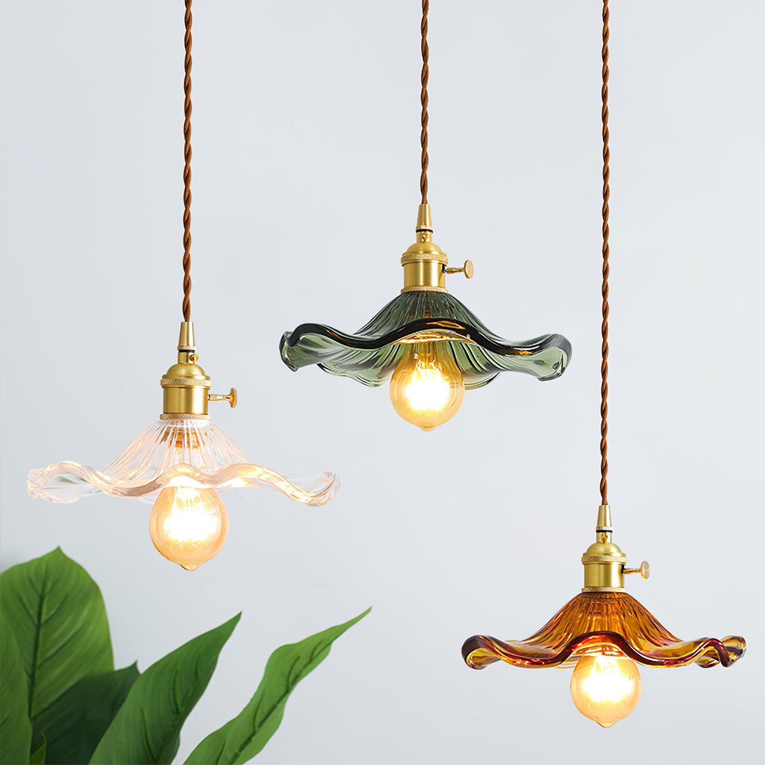 Floral Glass Pendant Light
