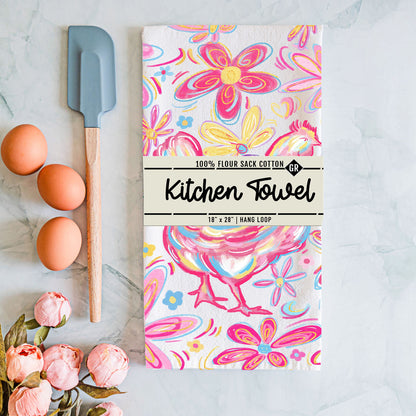 Floral Boho Chicken Towel