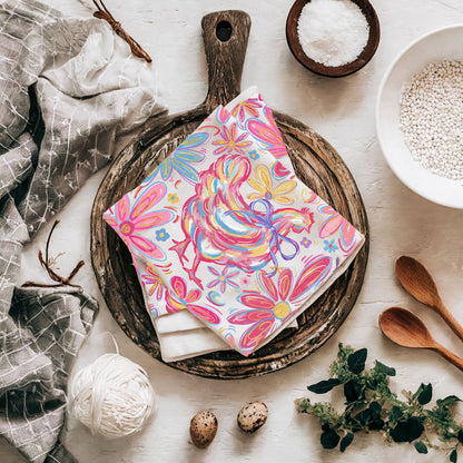 Floral Boho Chicken Towel