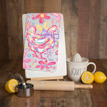 Floral Boho Chicken Towel
