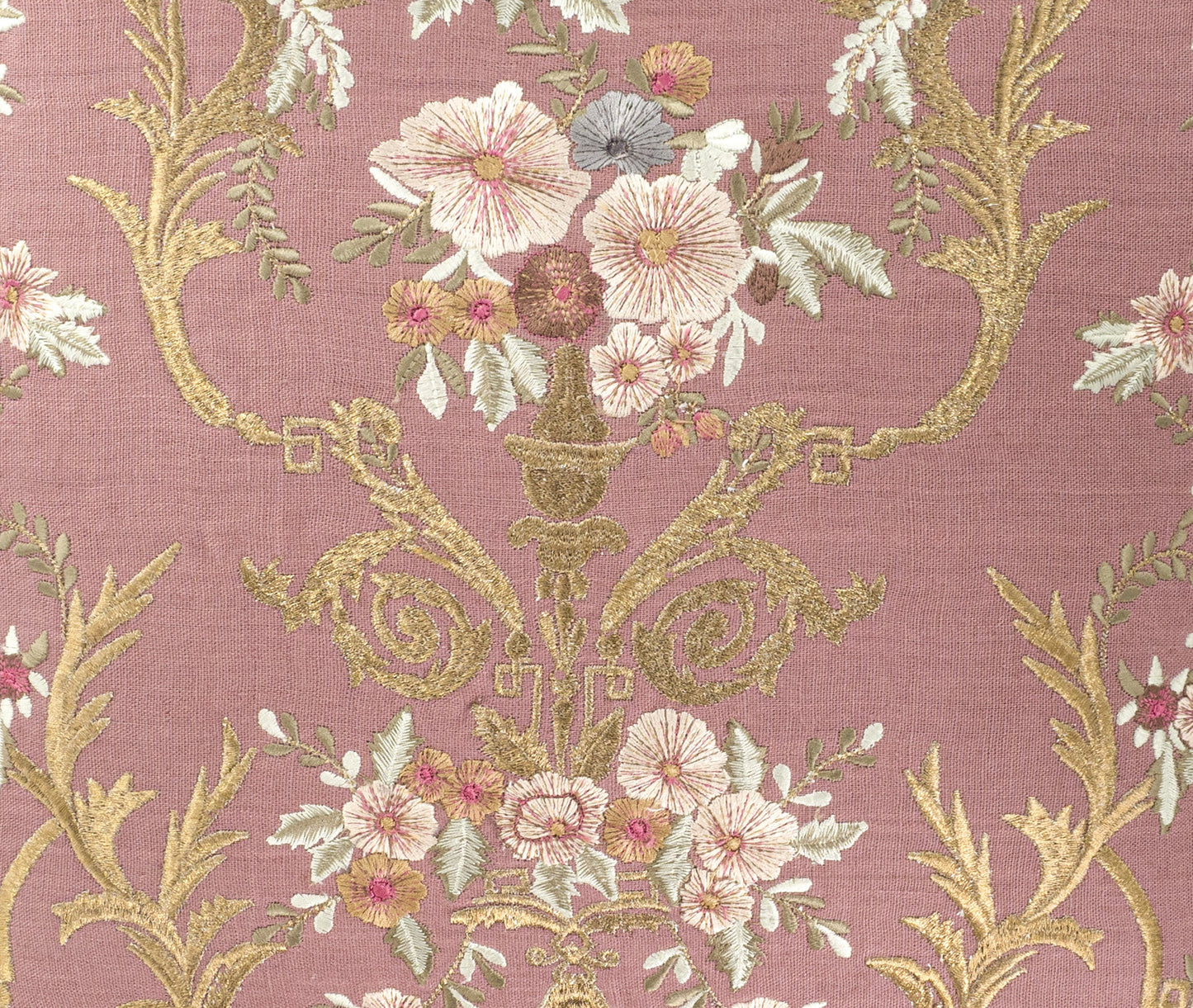 Fontainebleau Embroidered Linen Throw Pillow Cover 18 X 18