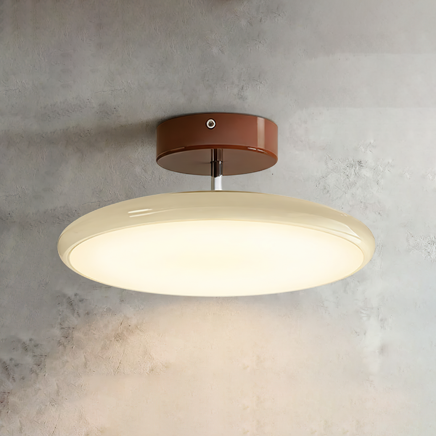 French Retro Cream Saucer Ceiling Lamp