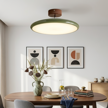 French Retro Cream Saucer Ceiling Lamp