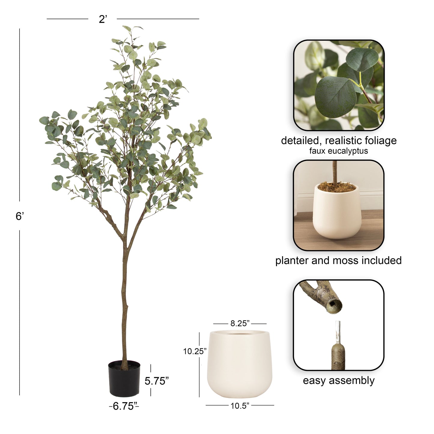 Eudora Faux Eucalyptus Tree