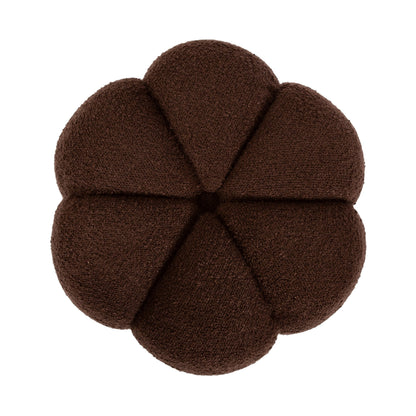Lucida Round Tufted Ottoman Fabric and Wood
