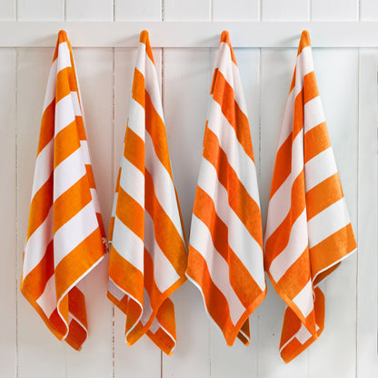 Cotton Velour Cabana Stripe Beach Towel - Novia Collection.
