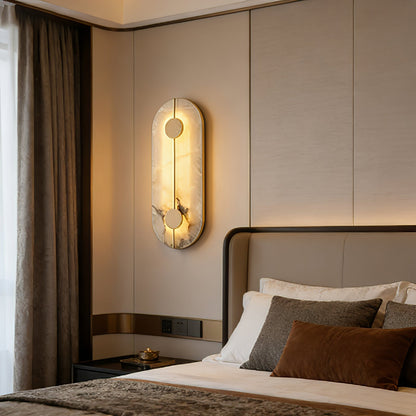 Geometric Capsule Natural Alabaster Wall Sconce