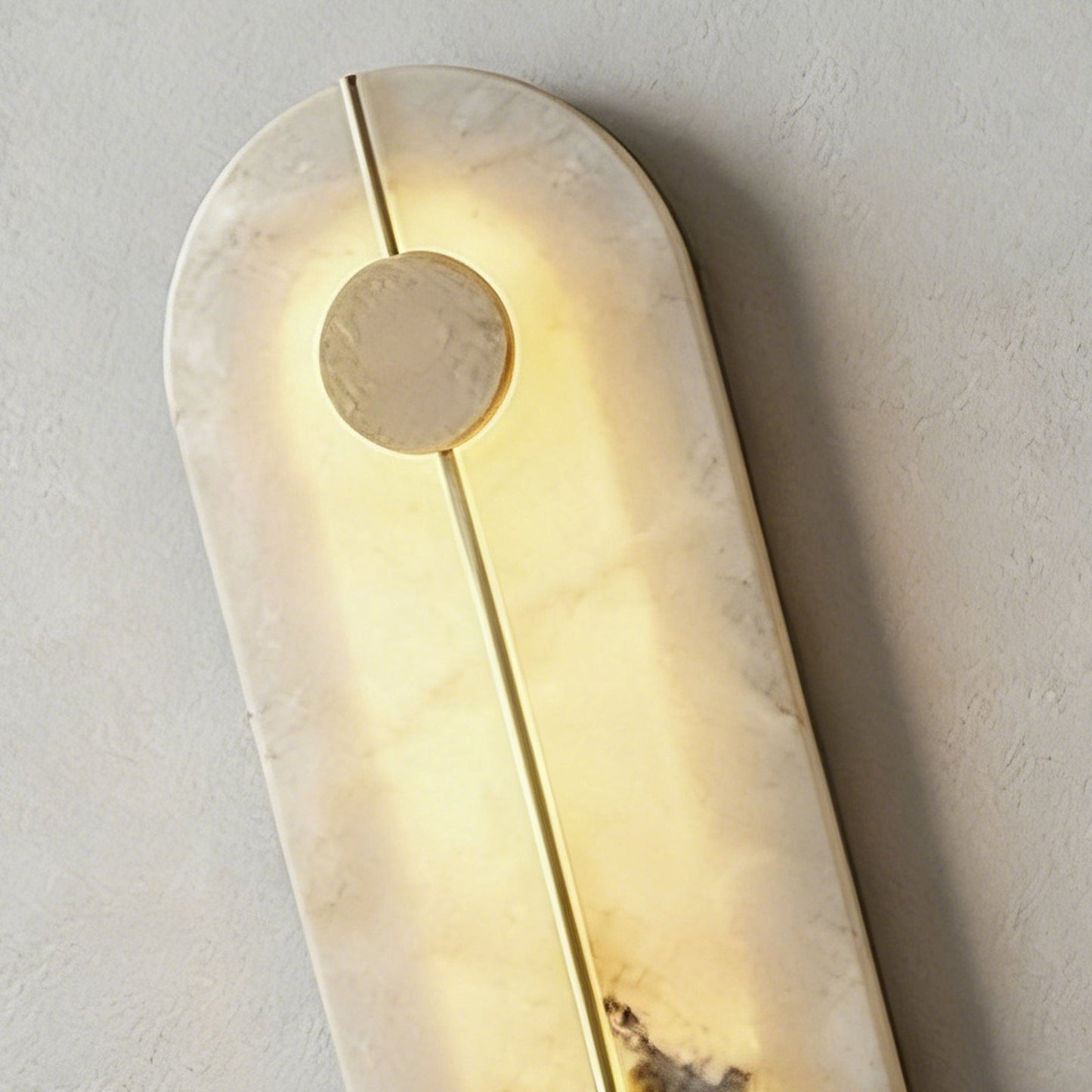 Geometric Capsule Natural Alabaster Wall Sconce