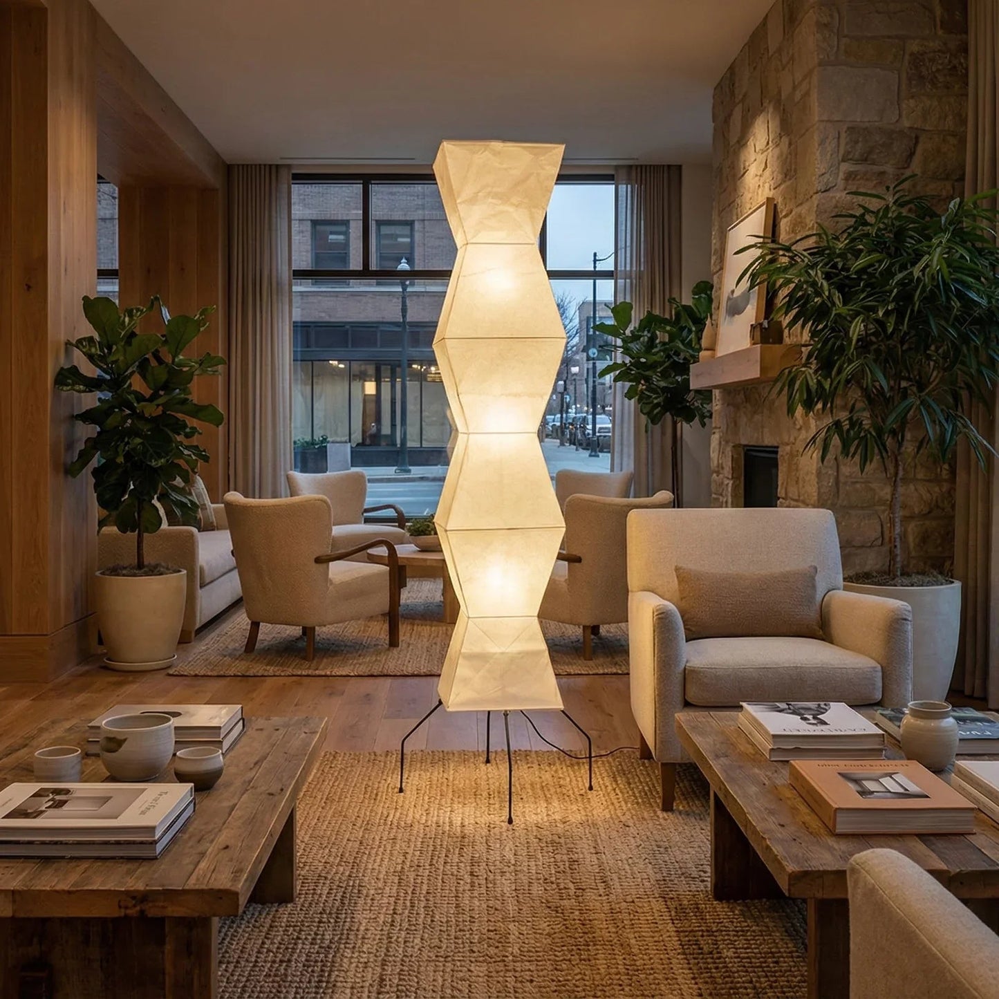 Akari Hourglass Shape UF4-L9 Floor Lamp