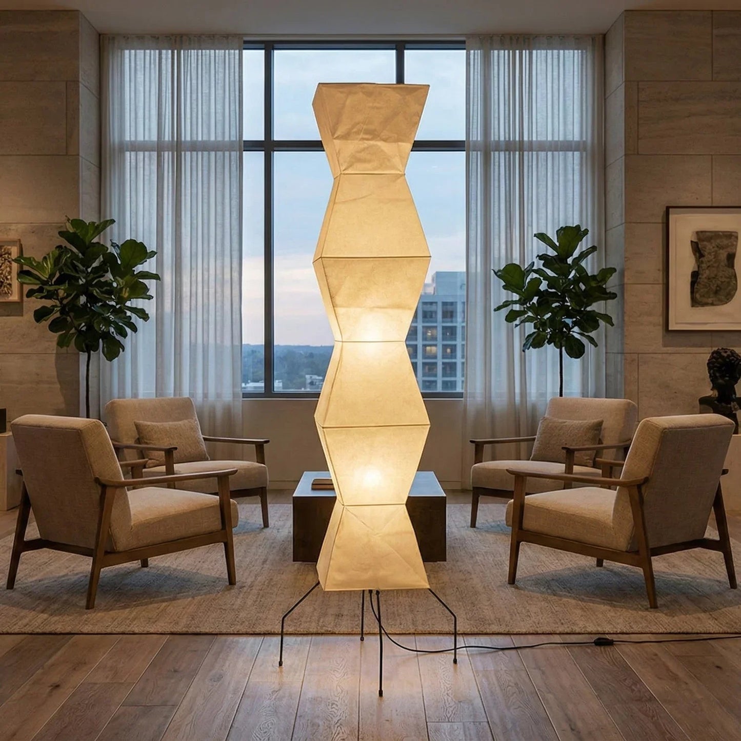Akari Hourglass Shape UF4-L9 Floor Lamp