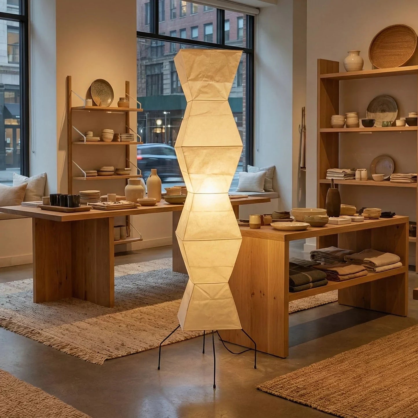 Akari Hourglass Shape UF4-L9 Floor Lamp